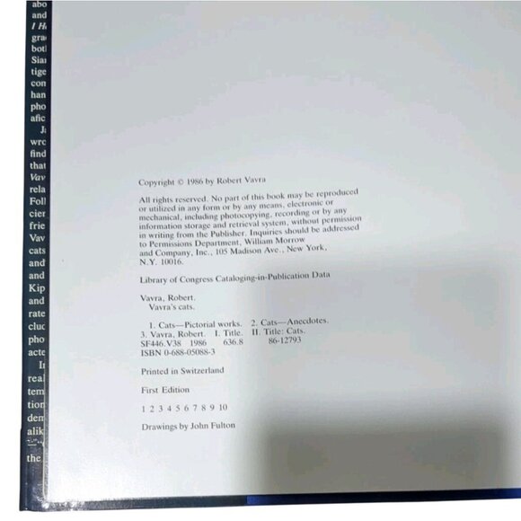 Vavras Cats by Robert Vavra Hardcover 1st Ed1996 Dust Jacket Pets kitten - Picture 11 of 14